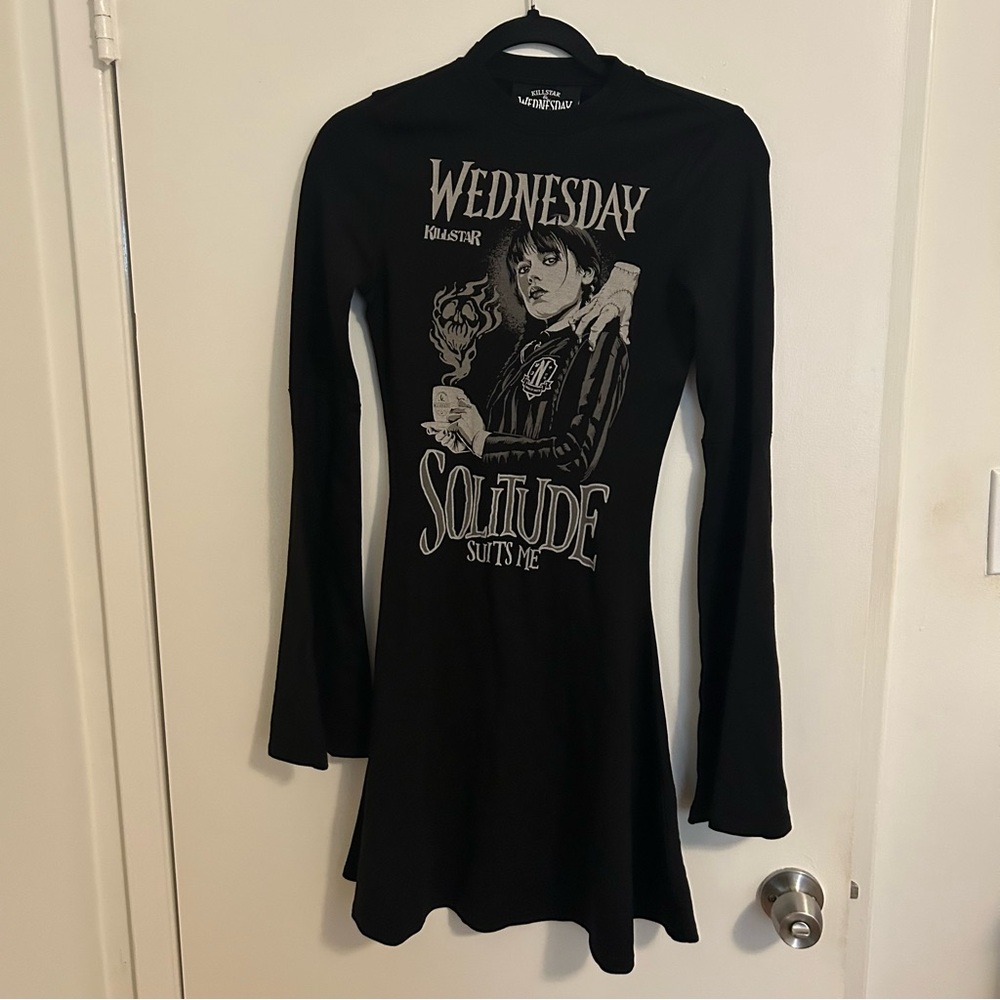 Wednesday Addams Killstar Black Long Sleeve Dress